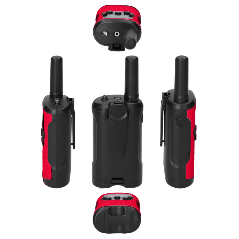 Alecto FR115RD - Set mit 2 Walkie Talkies für Kinder, Reichweite von bis zu 7 Kilometern, Rot/Schwarz