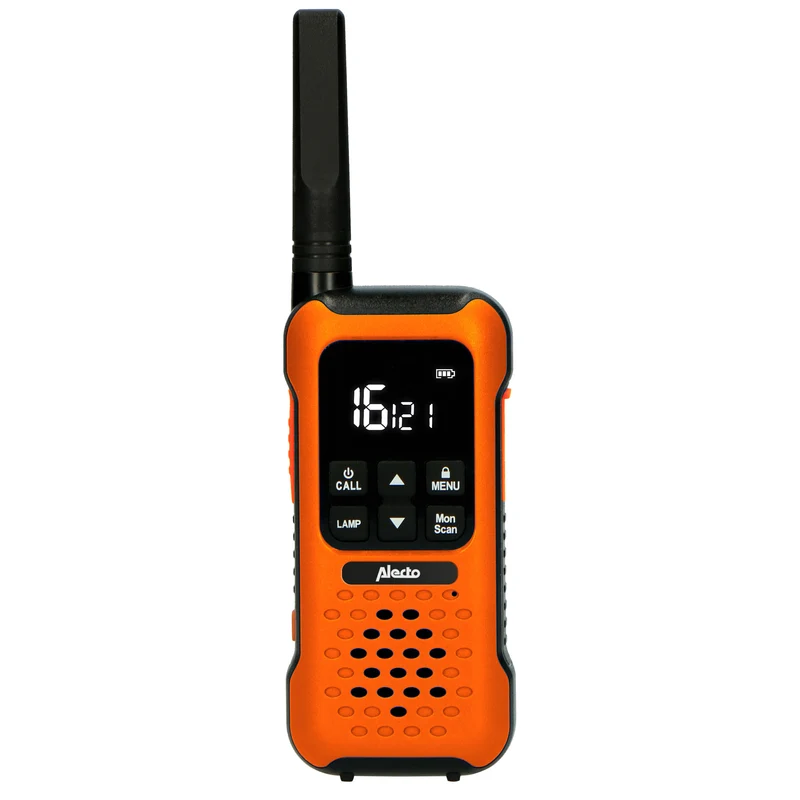 Alecto FR300OE - Robustes Funkgerät, Reichweite von bis zu 10 Kilometern, Orange/Schwarz