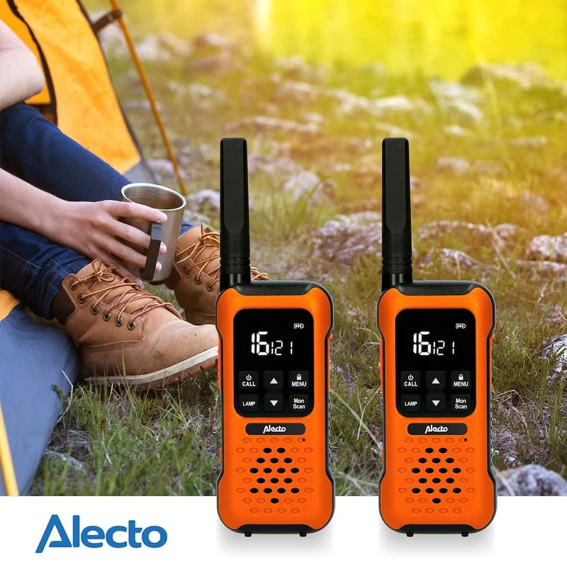 Alecto FR300OE - Robustes Funkgerät, Reichweite von bis zu 10 Kilometern, Orange/Schwarz