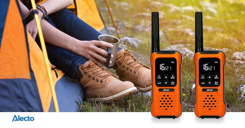 Alecto FR300OE - Robustes Funkgerät, Reichweite von bis zu 10 Kilometern, Orange/Schwarz
