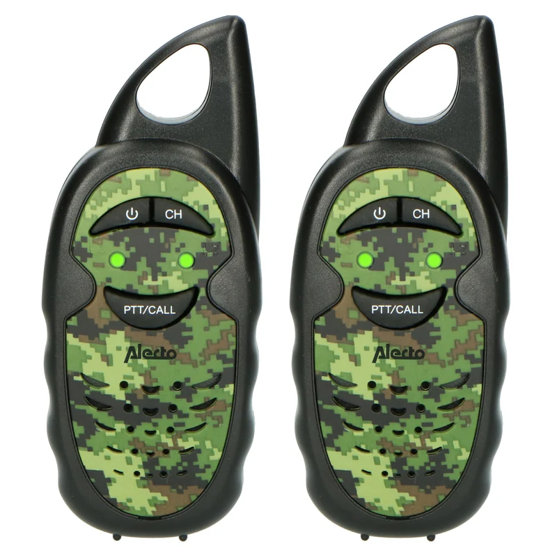 Alecto FR-05CAMO - Set mit zwei Walkie Talkies für Kinder, Reichweite von bis zu 3 Kilometern, Camouflage