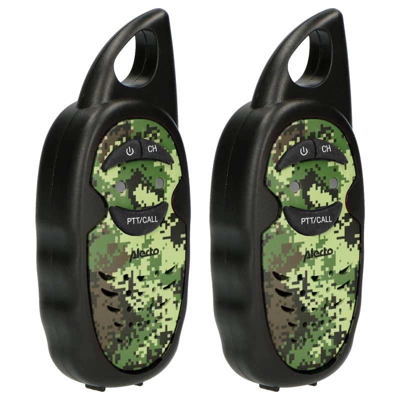 Alecto FR-05CAMO - Set mit zwei Walkie Talkies für Kinder, Reichweite von bis zu 3 Kilometern, Camouflage