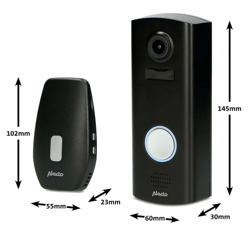Alecto DVC600IP - WLAN-Türklingel mit Kamera - Schwarz