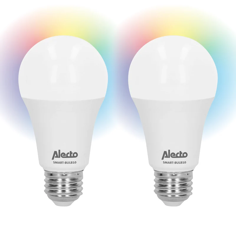 Alecto SMART-BULB10 2 - Smarte LED-Farblampe mit WLAN - 2er-Set
