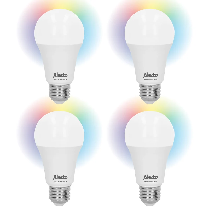 Alecto SMART-BULB10 4 - Smarte LED-Farblampe mit WLAN - 4er-Pack