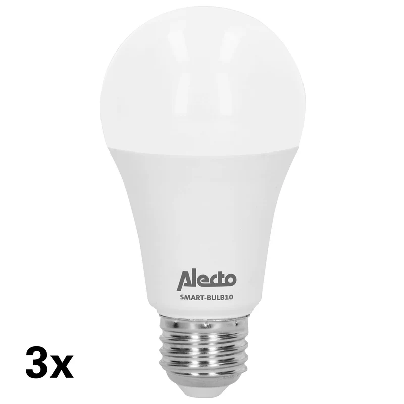 Alecto SMART-BULB10 3 - Smarte LED Farb-Lampe mit WLAN - 3 Stück