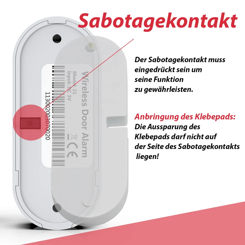5er Set Schmale Klebepads Abgerundet - Fenster-/ Türsensor