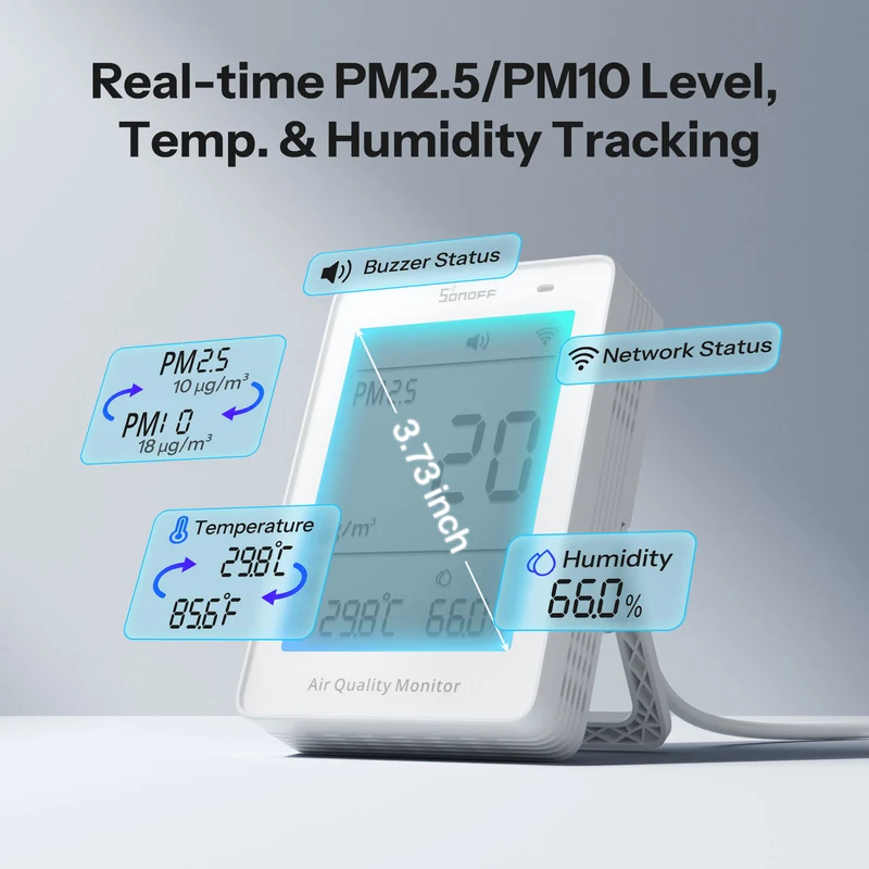 SONOFF AirGuard PM2.5 PM10 Luftqualitätsmonitor (Matter over WiFi)