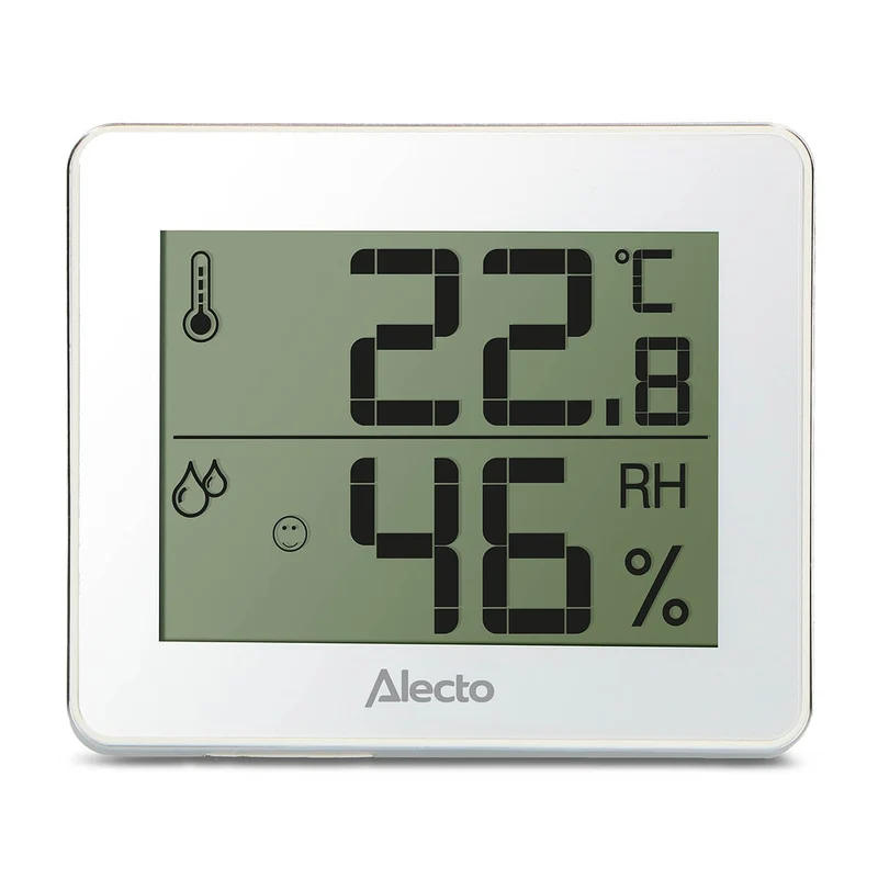 Alecto WS-55 - Digitales Thermometer / Hygrometer, weiß/silber