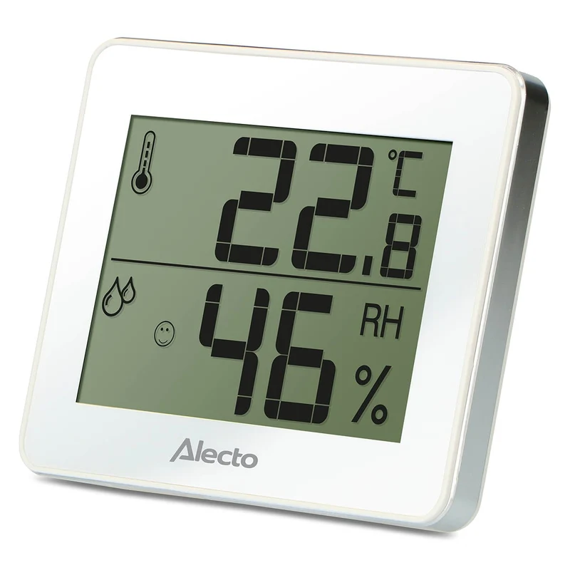 Alecto WS-55 - Digitales Thermometer / Hygrometer, weiß/silber