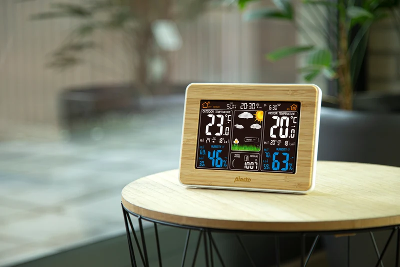 Alecto WS-1560 - Wetterstation mit kabellosem Außensensor, Bambus
