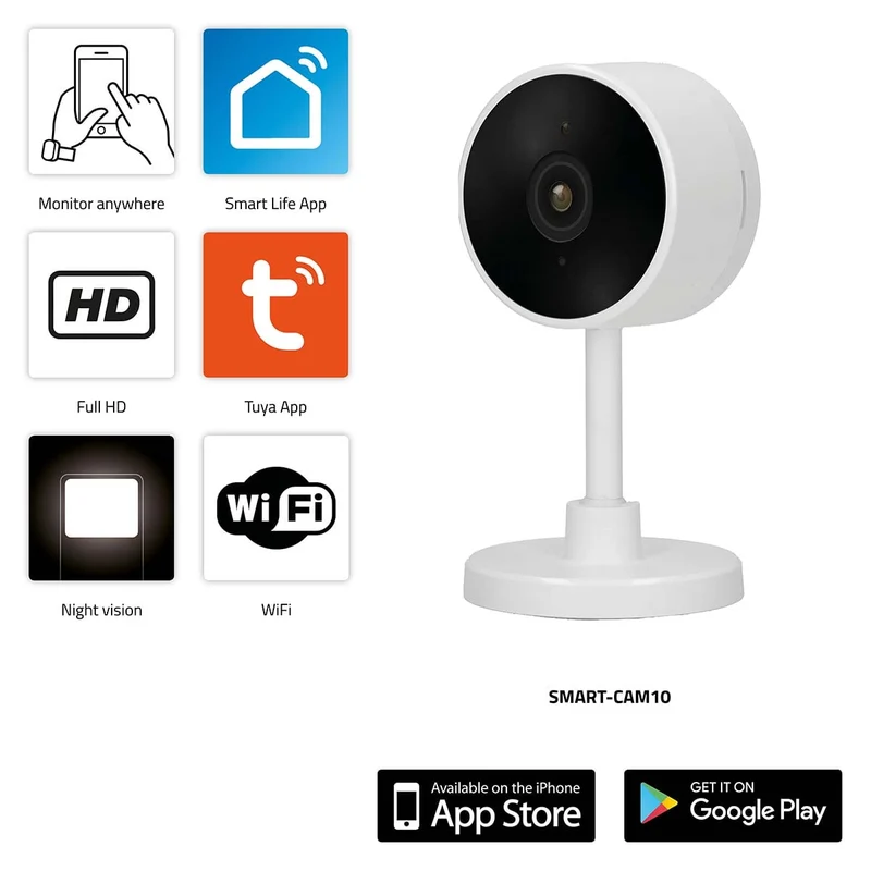 Alecto SMART-CAM10 - Smarte WLAN-Kamera, für Hausautomatisierung geeignete IP-Kamera