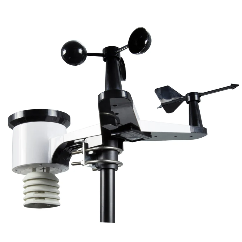 Alecto WS-5500 - Professionelle 8-in-1 WLAN Wetterstation mit App und kabellosem Außensensor - Schwarz