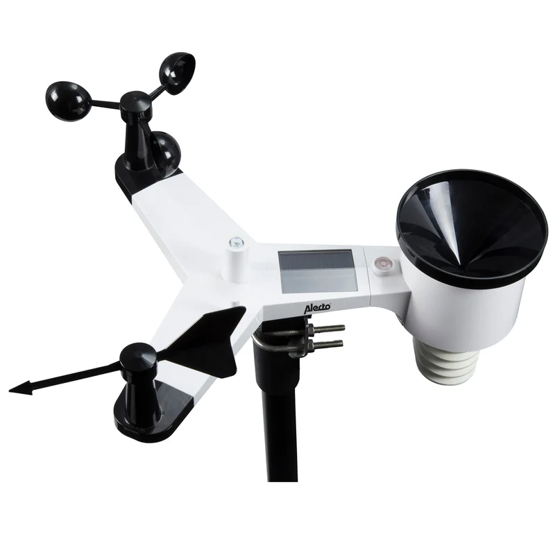 Alecto WS-5500 - Professionelle 8-in-1 WLAN Wetterstation mit App und kabellosem Außensensor - Schwarz