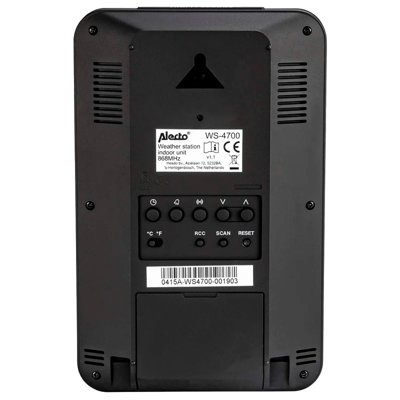Alecto WS-4700 - Professionelle Wetterstation mit kabellosem Sensor - Schwarz