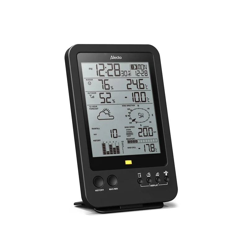 Alecto WS-4700 - Professionelle Wetterstation mit kabellosem Sensor - Schwarz