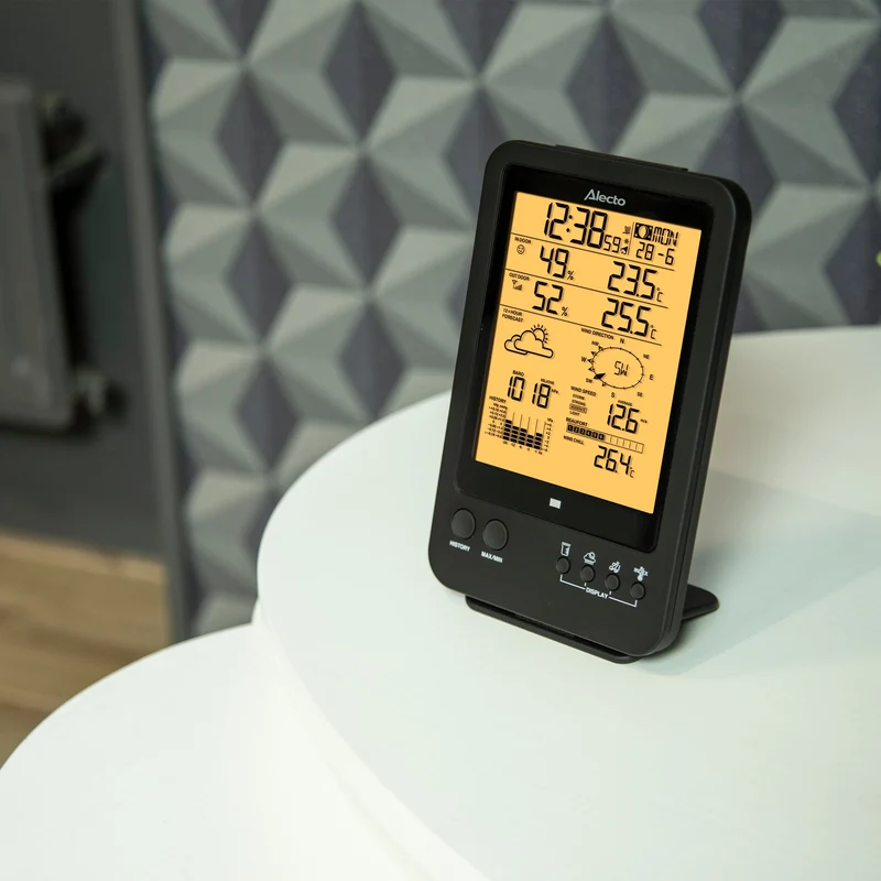 Alecto WS-4700 - Professionelle Wetterstation mit kabellosem Sensor - Schwarz