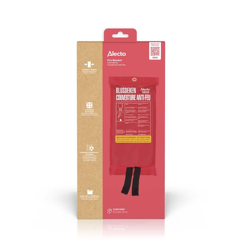 Alecto SB28 + AL-BS6 - Brandschutzsset - SB28 Löschdecke + AL-BS6 Schaumlöscher 6LSB