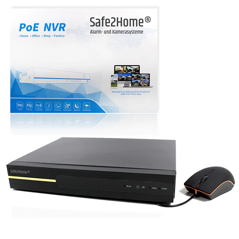 4K POE 16 Kanal Rekorder 3TB - 4K UHD POE Rekorder mit Festplatte und POE LAN