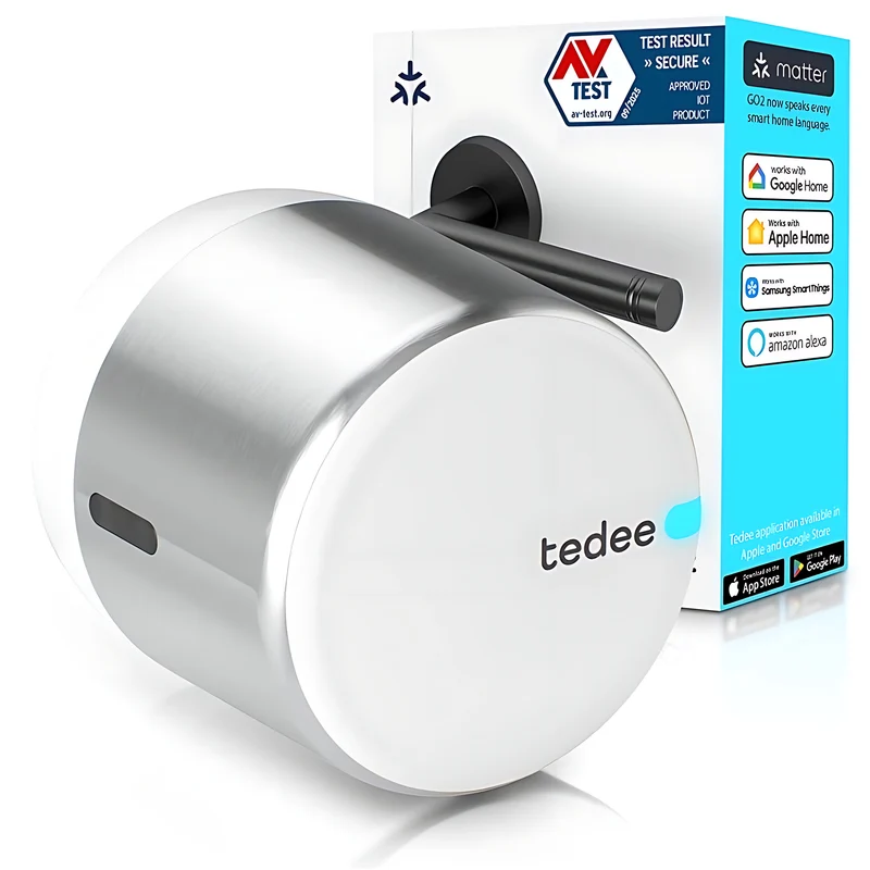 tedee Lock GO 2 + EU Adapter (Bluetooth, Matter over Thread)