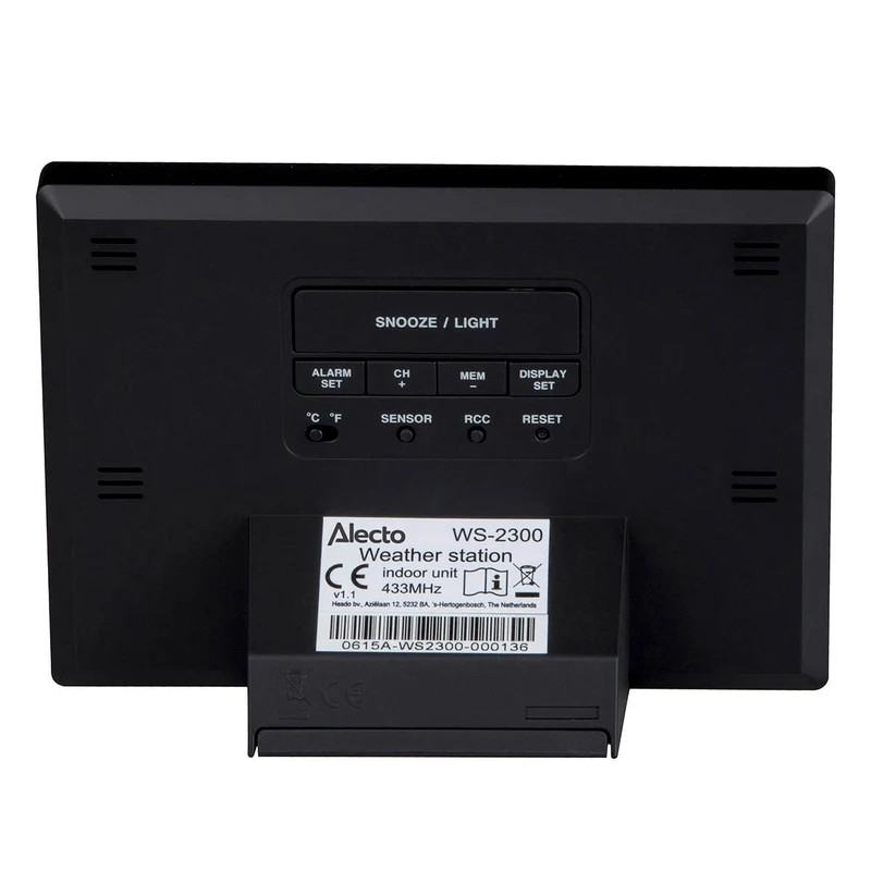 Alecto WS-2300 - Wetterstation mit kabellosem Außensensor, schwarz