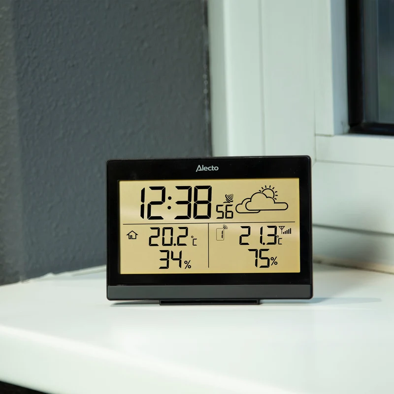Alecto WS-2300 - Wetterstation mit kabellosem Außensensor, schwarz