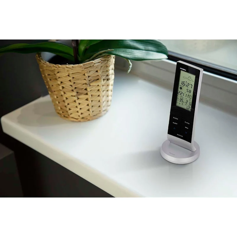 Alecto WS-1150 - Wetterstation mit kabellosem Außensensor, schwarz/silber