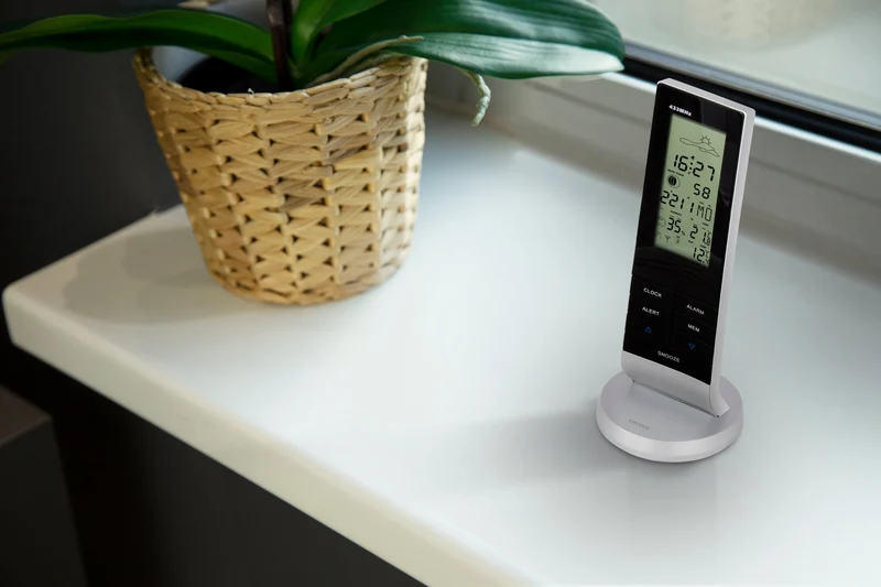 Alecto WS-1150 - Wetterstation mit kabellosem Außensensor, schwarz/silber