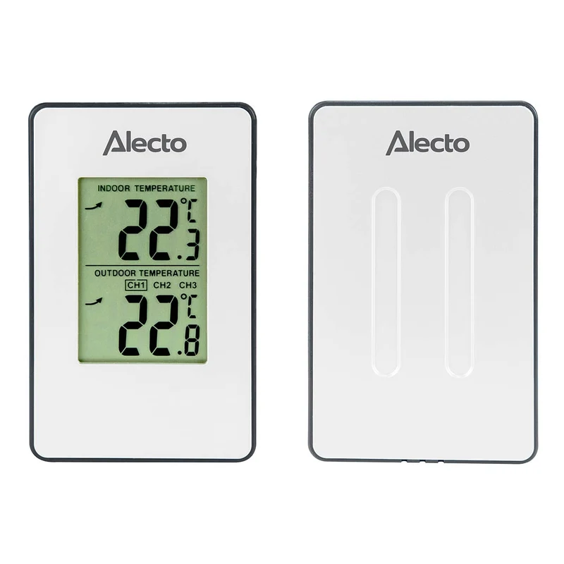 Alecto WS-1050 - Wetterstation mit kabellosem Außensensor, weiß