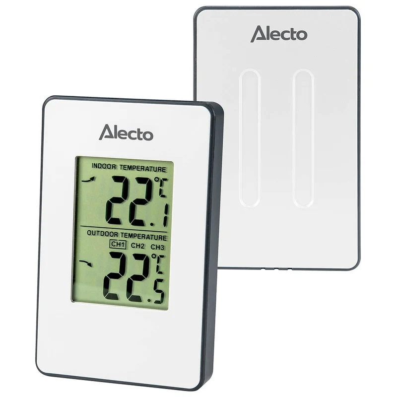 Alecto WS-1050 - Wetterstation mit kabellosem Außensensor, weiß