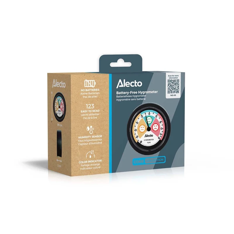 Alecto WS-05 - Analoges Hygrometer, schwarz