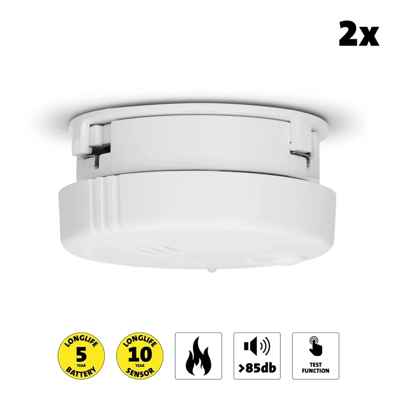 Alecto SA-102 - Mini-Rauchmelder mit 5 Jahren Batterielaufzeit, 2er-Pack