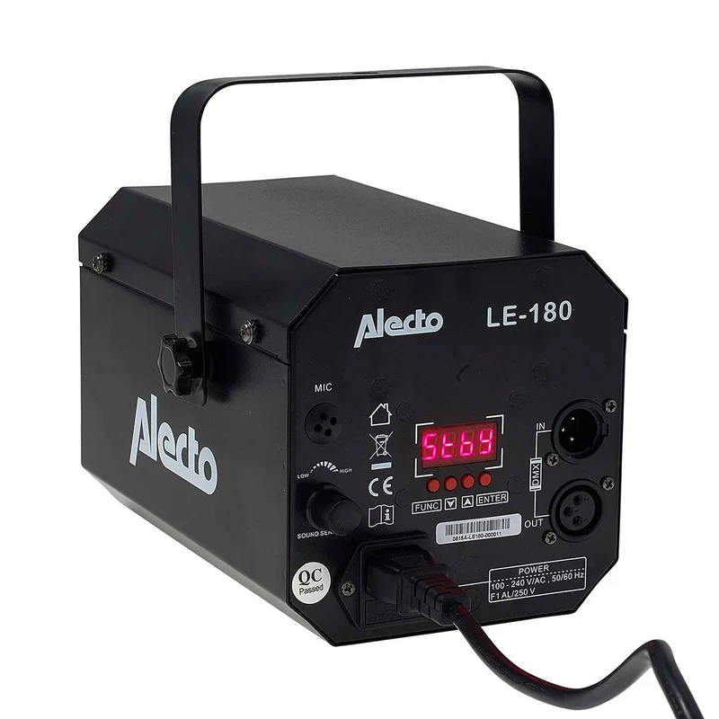 Alecto LE-180 - LED Discolampe, Effektstrahler mit DMX-Ein- und Ausgang und 8 vorprogrammierte Lichteffekte