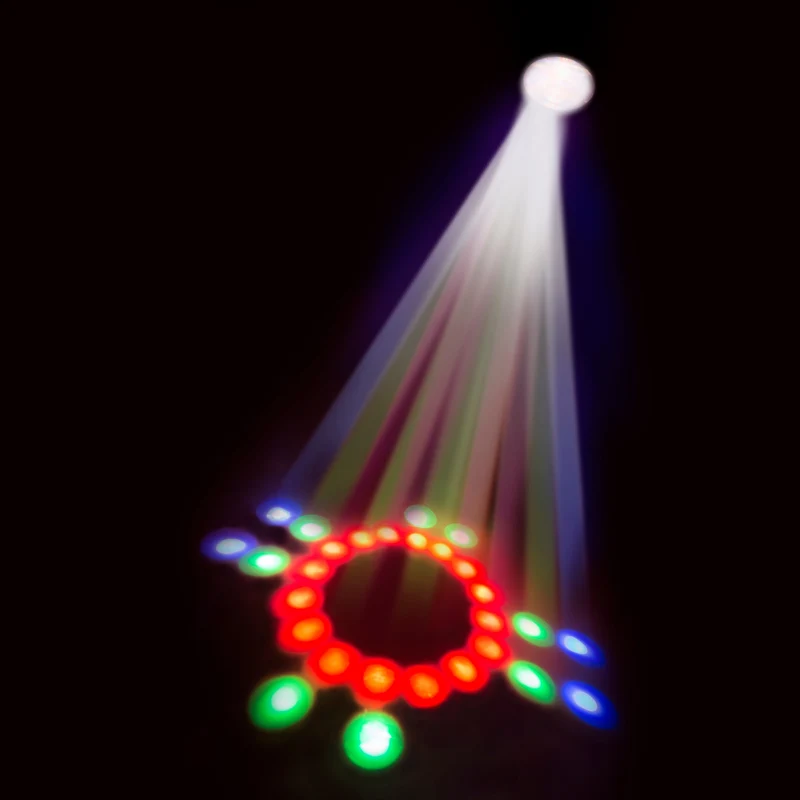 Alecto LE-180 - LED Discolampe, Effektstrahler mit DMX-Ein- und Ausgang und 8 vorprogrammierte Lichteffekte