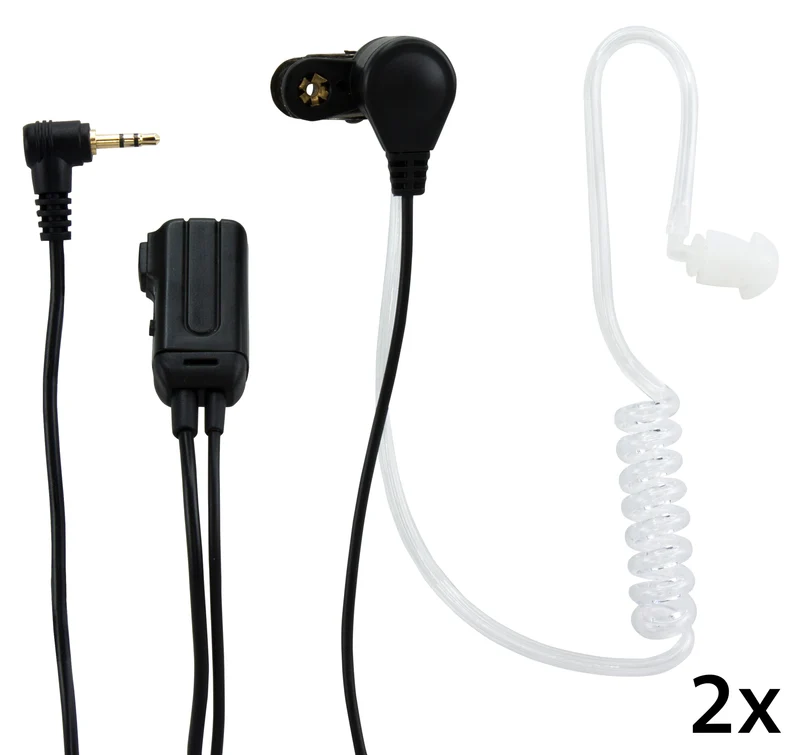 Alecto FRH-10 DUO - Luftschlauch Headset Walkie Talkie, 2er-Pack, Schwarz