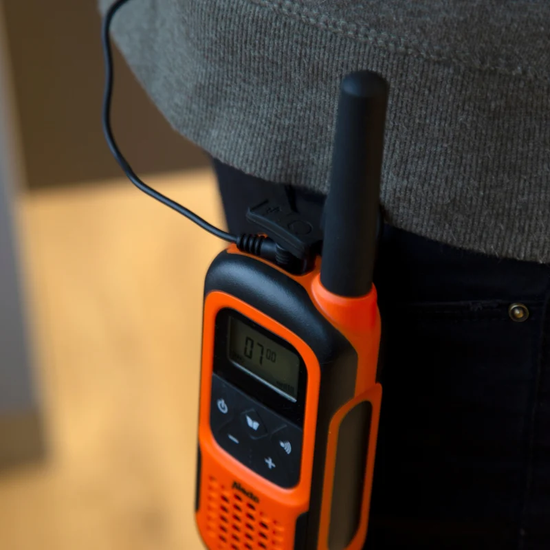 Alecto FRH-10 DUO - Luftschlauch Headset Walkie Talkie, 2er-Pack, Schwarz