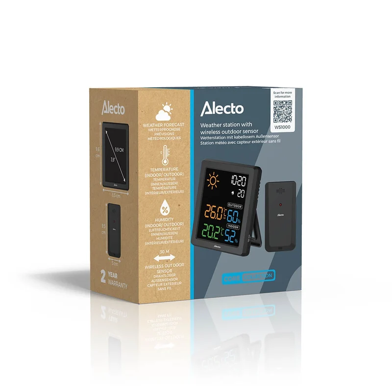 Alecto WS1000 - Wetterstation mit kabellosem Außensensor