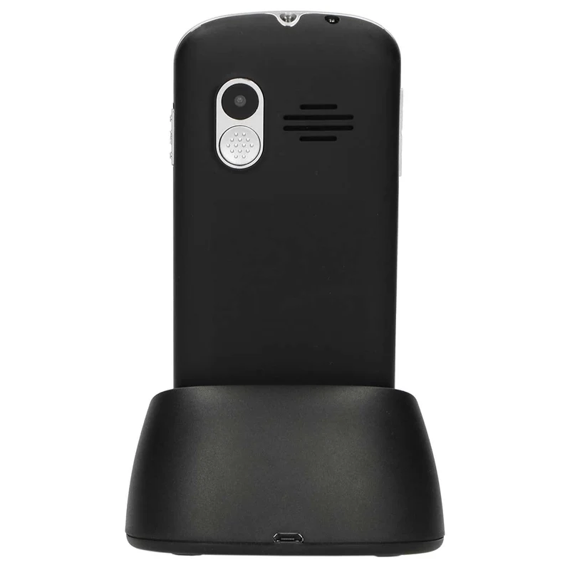 Alecto CM10 – Einfaches 4G-Handy für Senioren mit SOS-Notruftaste – Große Tasten, Ladestation und hörgerätekompatibel – Schwarz