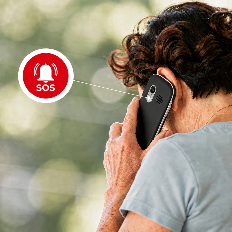 Alecto CM10 – Einfaches 4G-Handy für Senioren mit SOS-Notruftaste – Große Tasten, Ladestation und hörgerätekompatibel – Schwarz