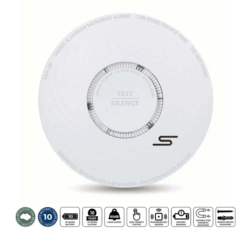 Alecto SDX10 - Rauch- und Kohlenmonoxidmelder-Set - Weiß