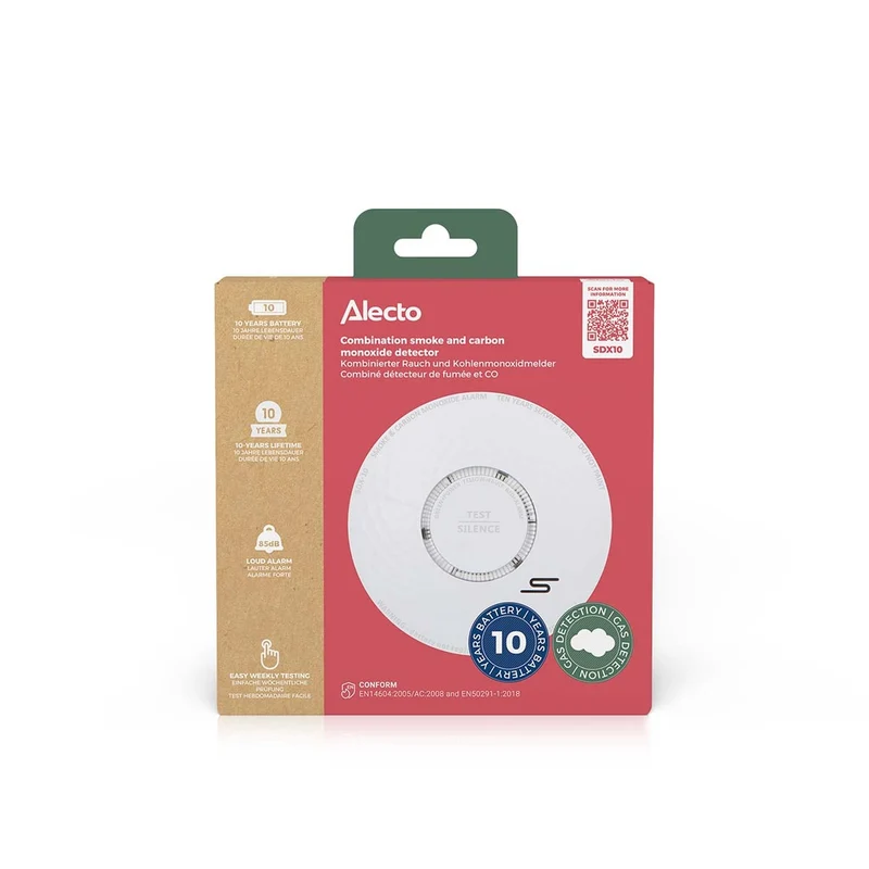 Alecto SDX10 - Rauch- und Kohlenmonoxidmelder-Set - Weiß