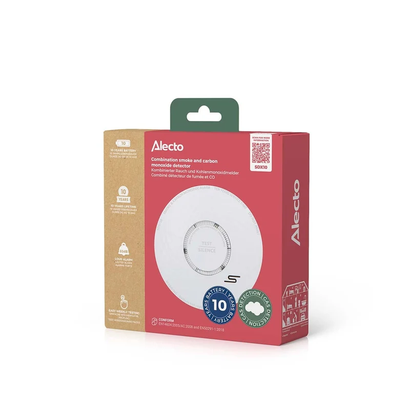 Alecto SDX10 - Rauch- und Kohlenmonoxidmelder-Set - Weiß