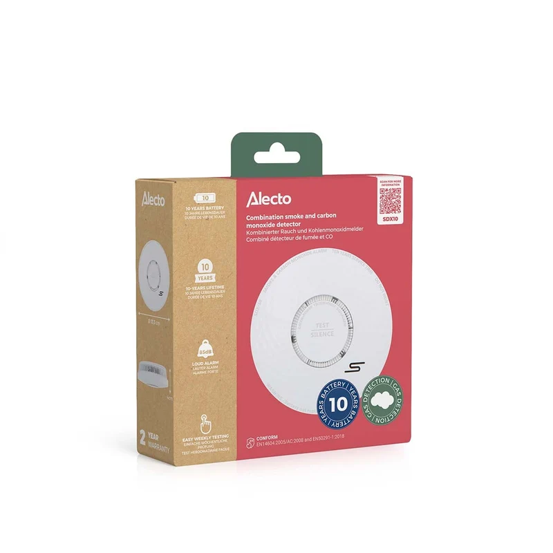 Alecto SDX10 - Rauch- und Kohlenmonoxidmelder-Set - Weiß