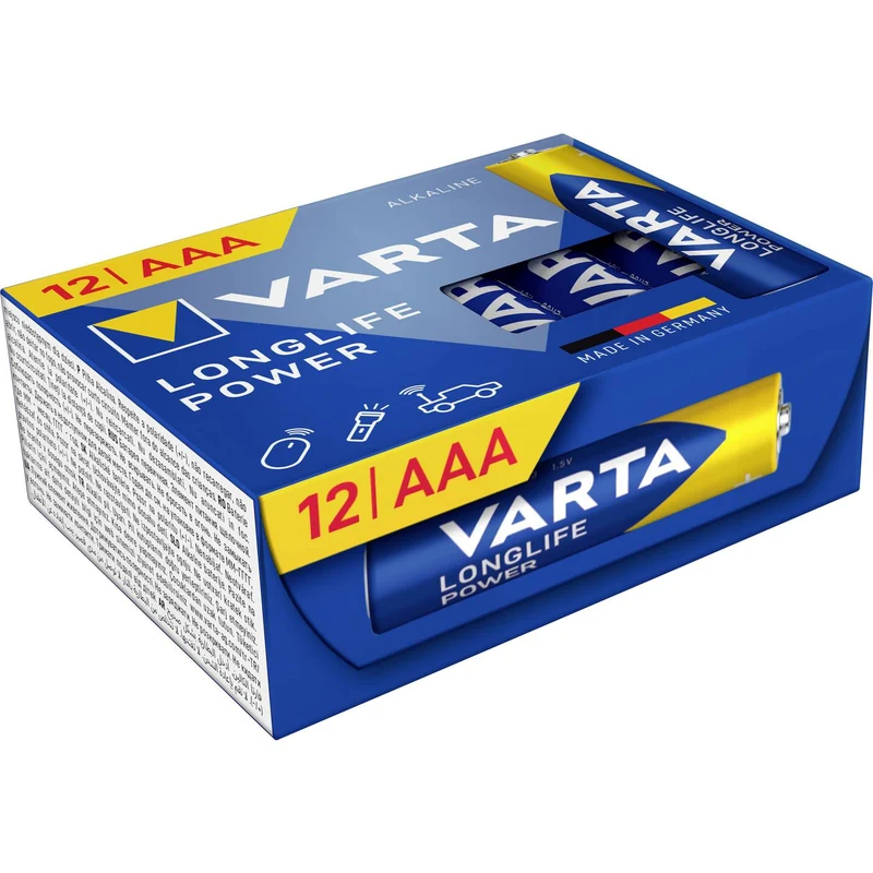 12er Set Varta Long Life Batterien LR03 / AAA Alkali-Mangan Batterie Var ta ( Alkaline ) 1,5 V für Fernbedienung Digital Kamera usw.