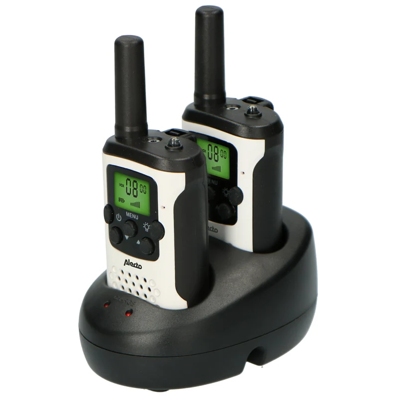 Alecto FR-175 - Set mit zwei Walkie Talkies, 7 km Reichweite, Weiß/Schwarz