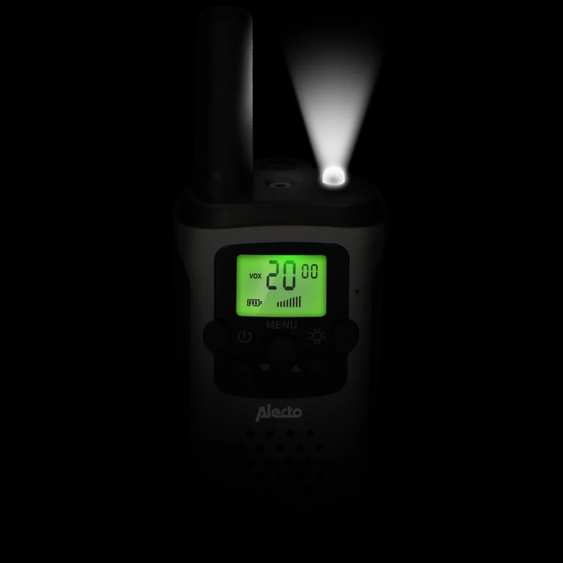 Alecto FR-175 - Set mit zwei Walkie Talkies, 7 km Reichweite, Weiß/Schwarz