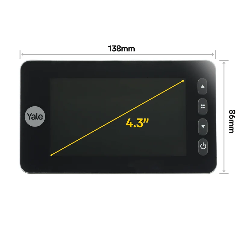 Yale Digital Door Spy DDV 5800, 4.3" Display, Silver, incl. Motion Detection, Doorbell & Night Vision
