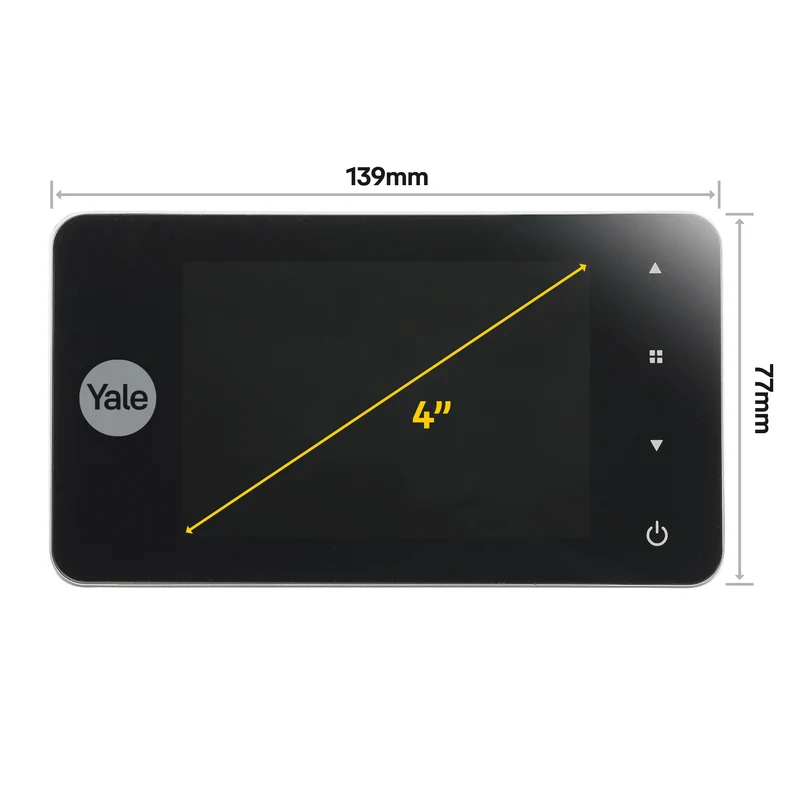 Yale Digital Door Spy DDV 4500, 4" Display, Silver, With Doorbell & Night Vision