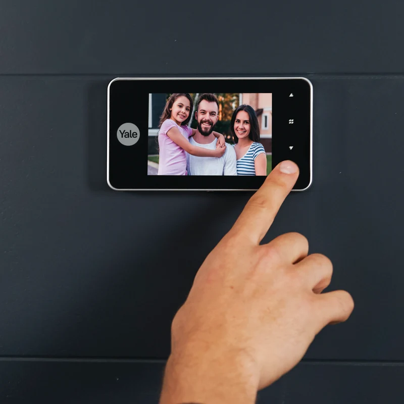 Yale Digital Door Spy DDV 4500, 4" Display, Silver, With Doorbell & Night Vision