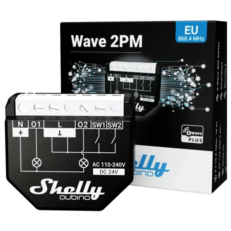 Shelly Qubino Wave 2PM Relay 16A 2 channel